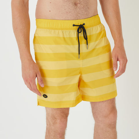 Yellow striped swim shorts - Image 1