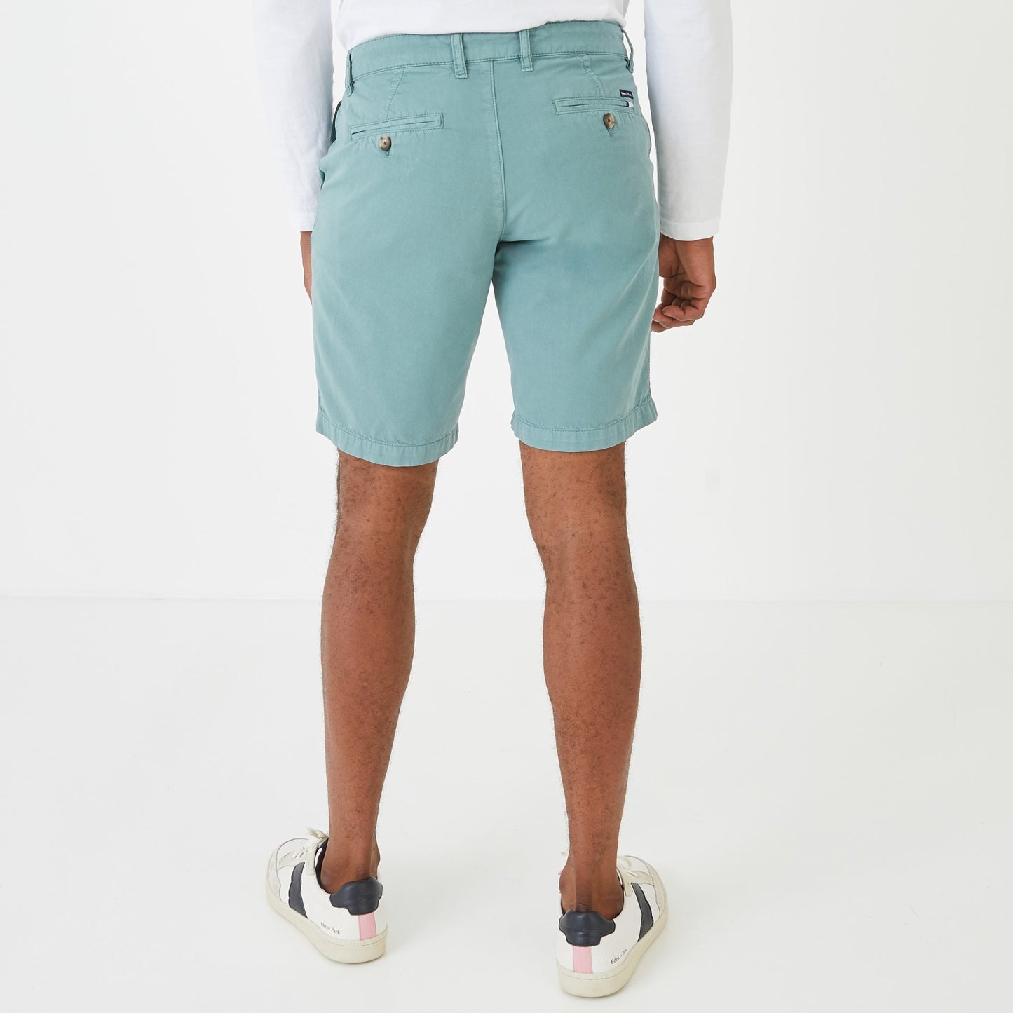 Plain green chino Bermuda shorts