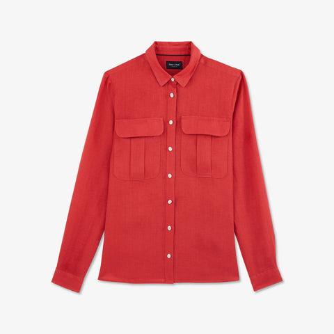 Orange linen blouse - Image 2