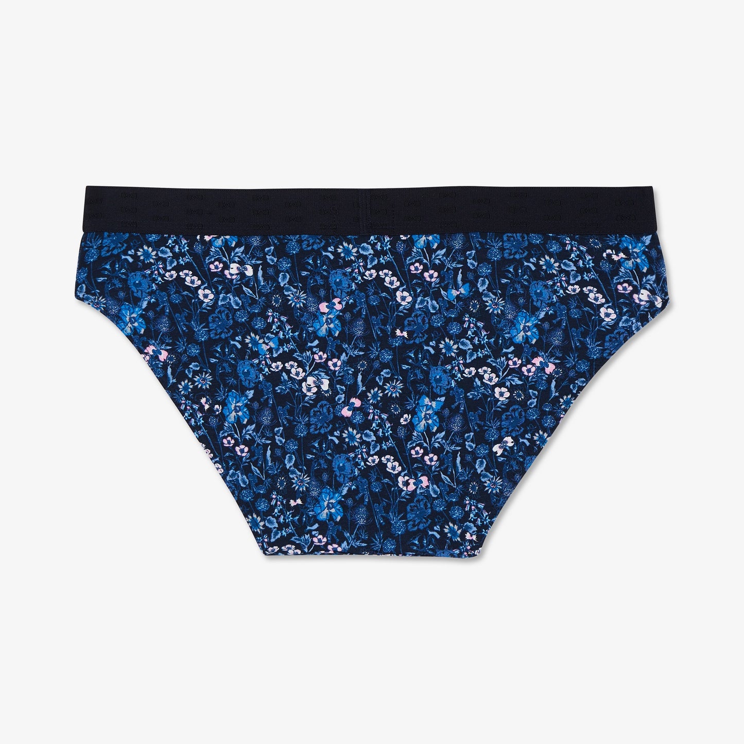 Dark blue panties with floral print