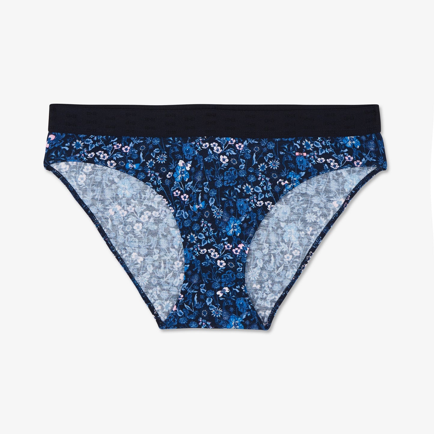 Dark blue panties with floral print