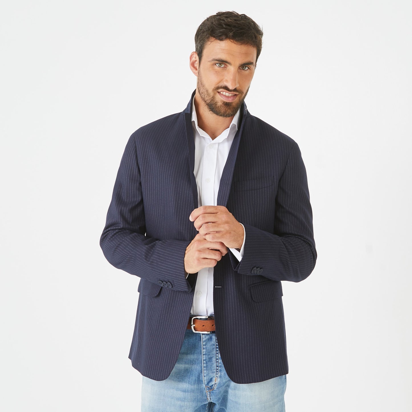 Dark blue striped blazer