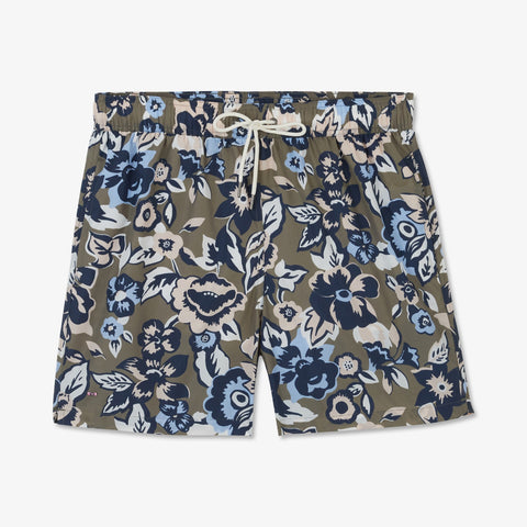 White swim shorts with exclusive floral print - Image 2