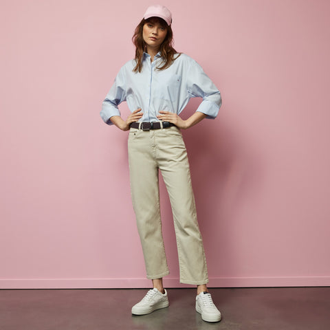 Ecru denim trousers with a 7/8th cut - Image 1