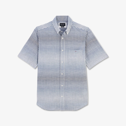 Blue tie dye checked blouse - Image 2