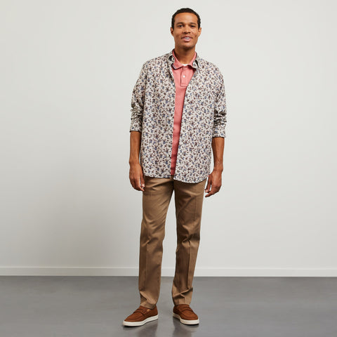 Beige Pima cotton shirt with exclusive print - Image 1