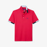 Pink polo in cotton pique with contrasting trims