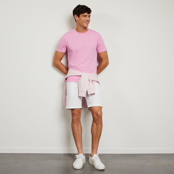 T-shirt manches courtes uni rose