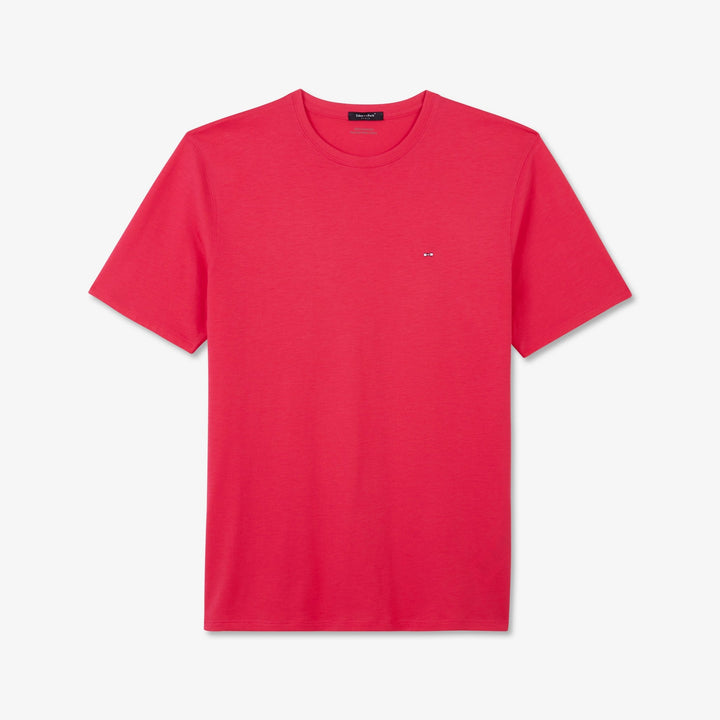 T-shirt manches courtes uni rouge en coton Pima alt view