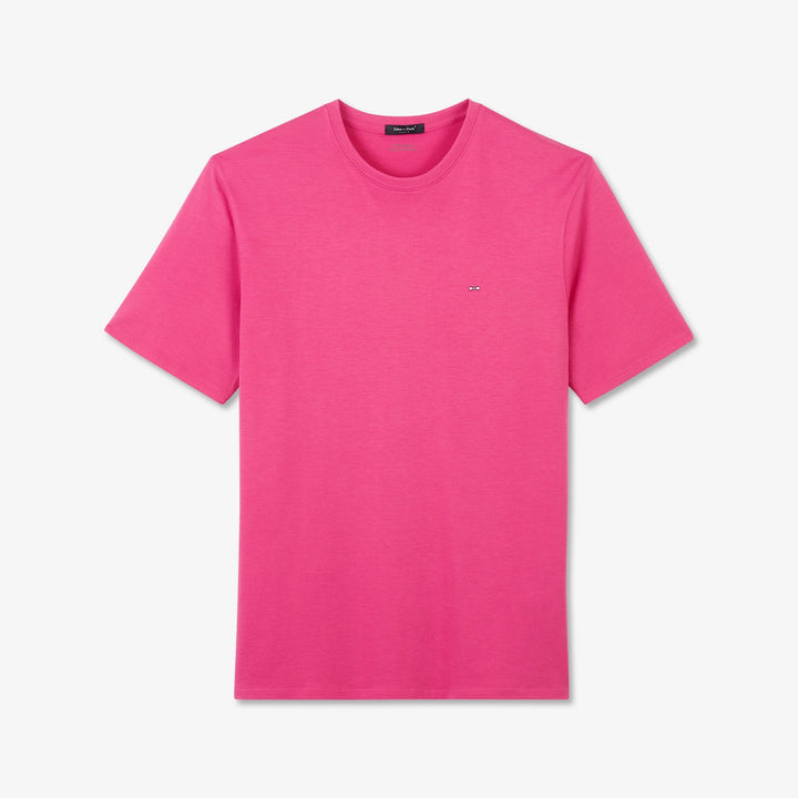 T-shirt manches courtes uni rose en coton Pima alt view