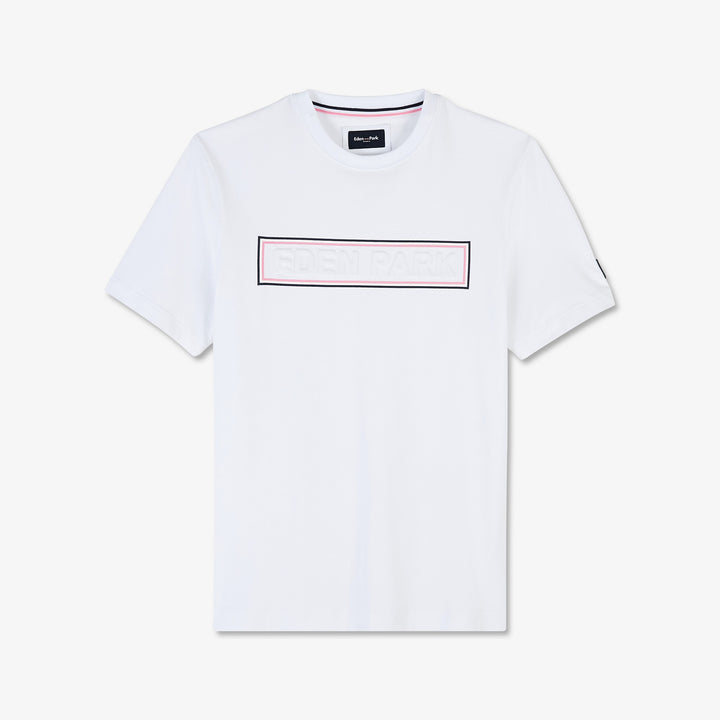 T-shirt blanc à inscription embossée alt view