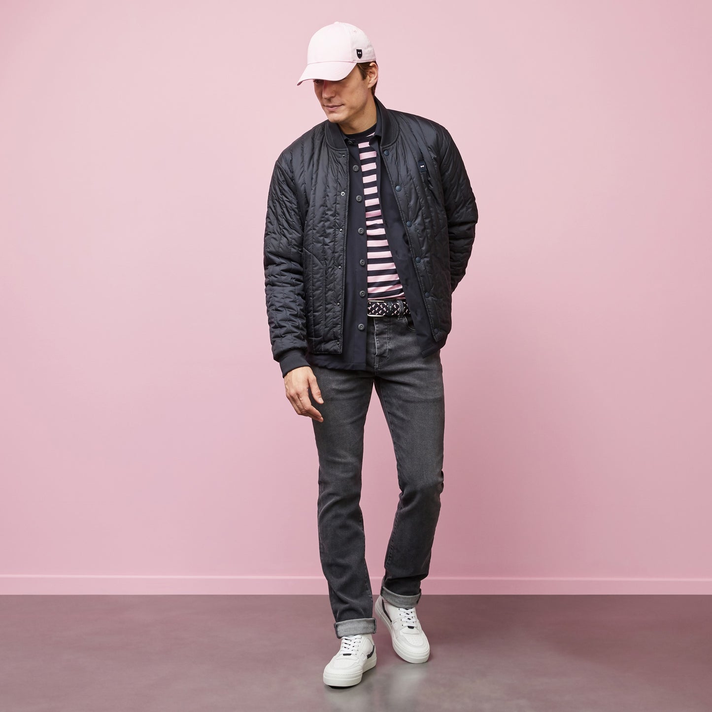 Water-repellent navy-blue jacket