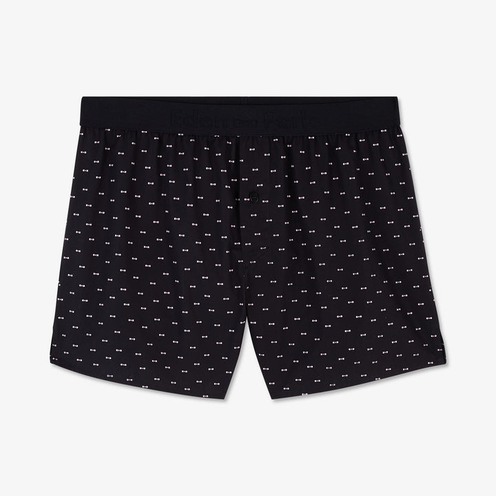 Caleçon bleu foncé à micro-motifs nœuds papillon