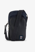 Navy blue satchel with grained leather effect