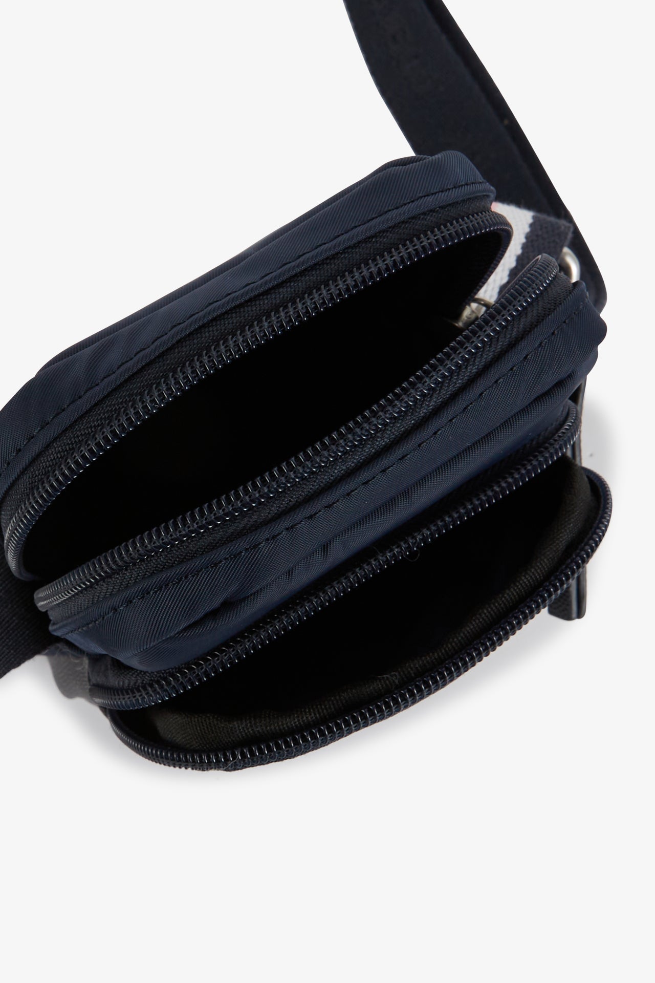 Navy blue satchel with grained leather effect - Image 5