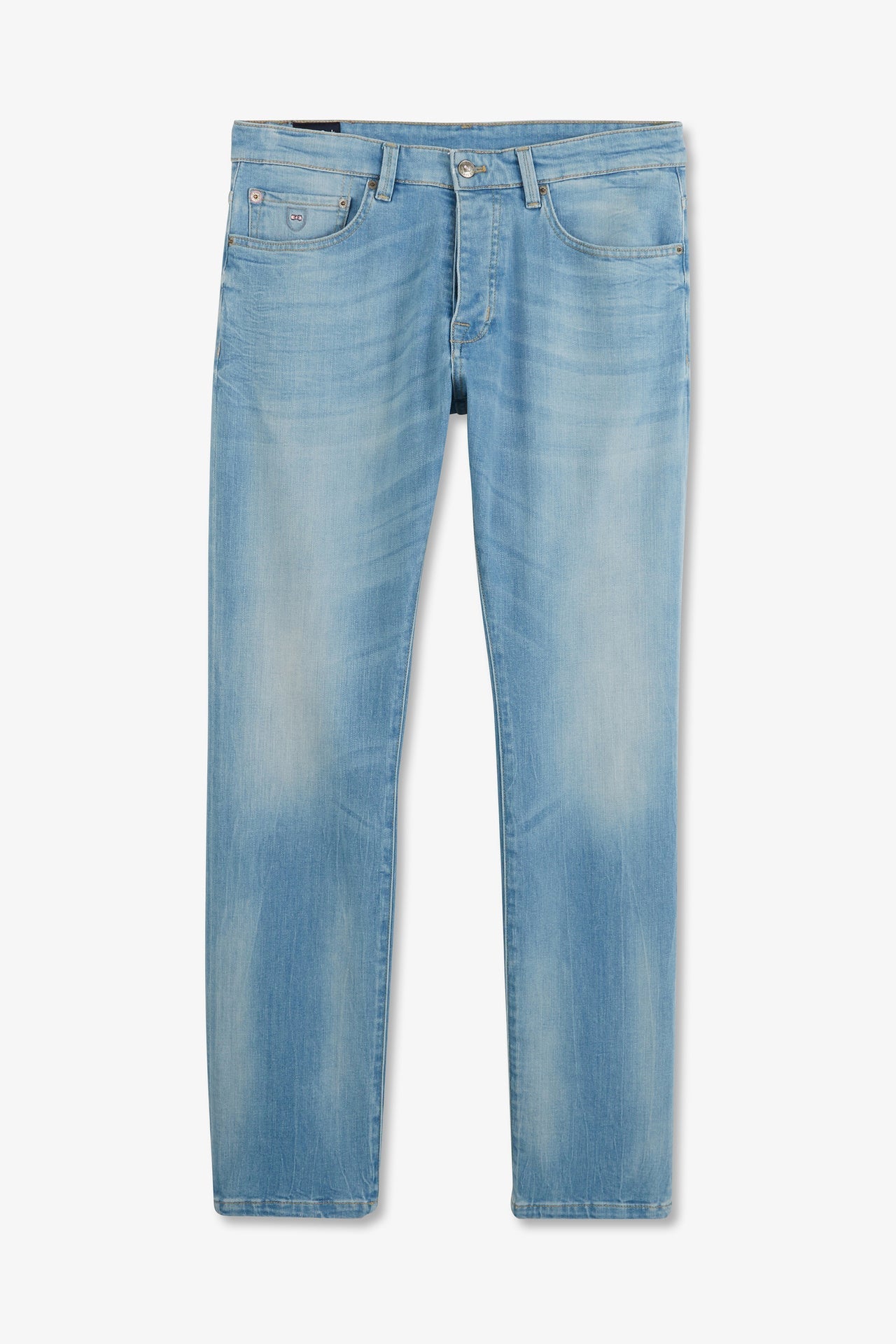 5-pocket straight-leg blue trousers - Image 2