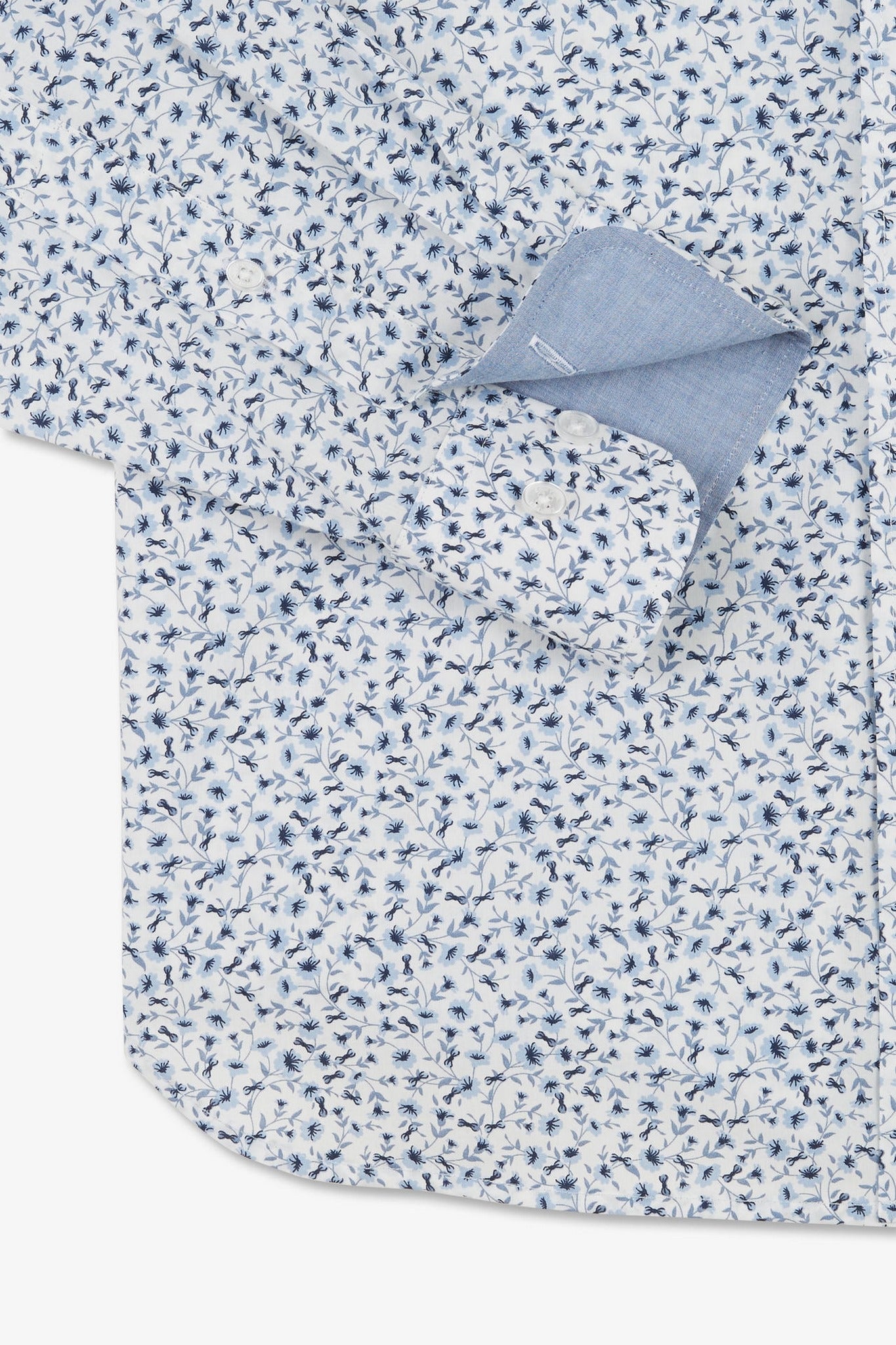 Chemise bleu clair à micro motif fleuri - Image 9