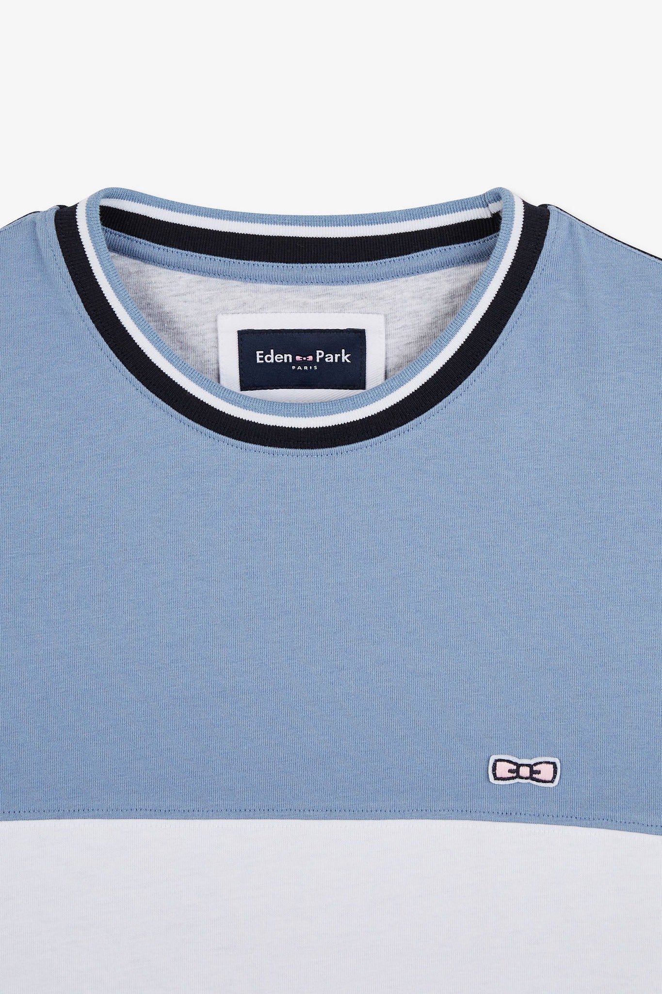 T-shirt bleu colorblock à manches courtes - Image 7