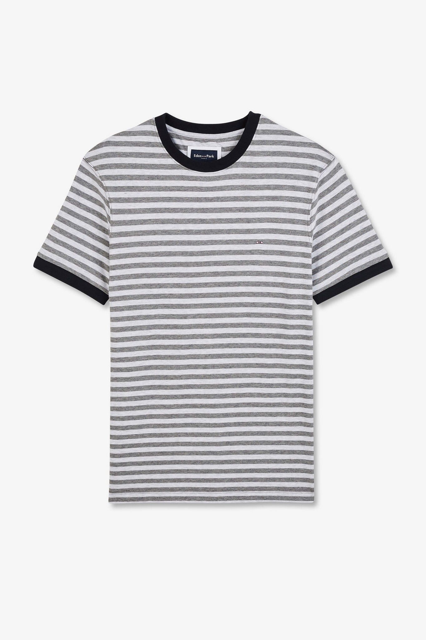 T-shirt manches courtes gris rayé - Image 2