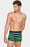 Navy and green striped boxers in stretch cotton