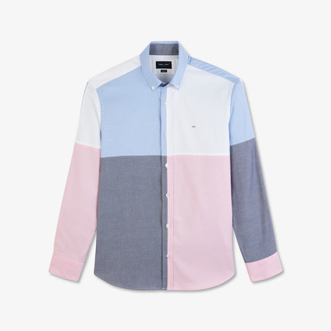 Colour-block shirt in Oxford cotton - Image 2