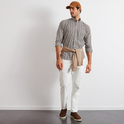 Poplin shirt with an autumn flowers motif - Image 3