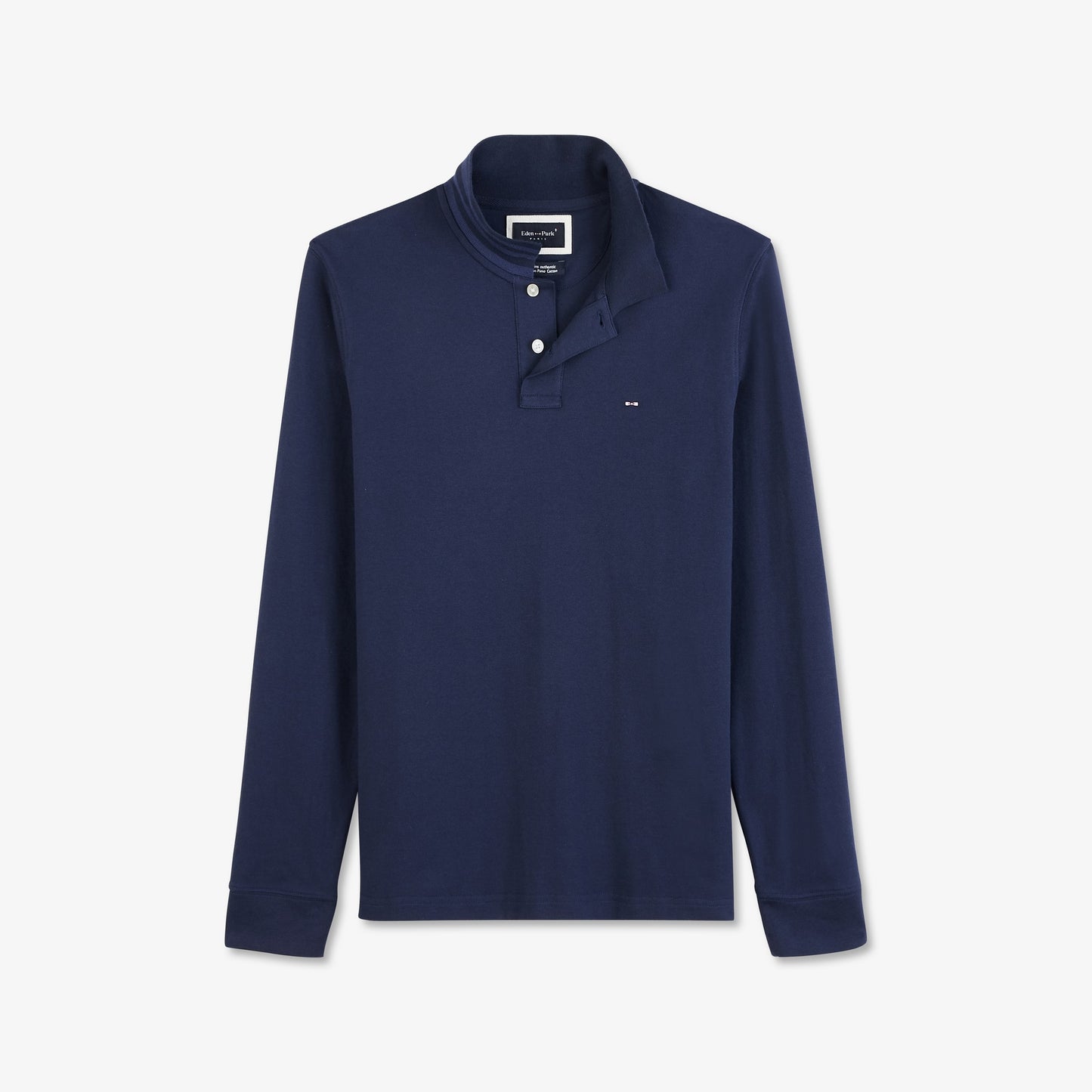 Blue long-sleeved polo