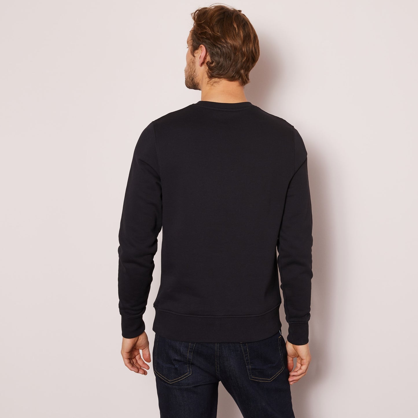 Plain black crew neck sweatshirt