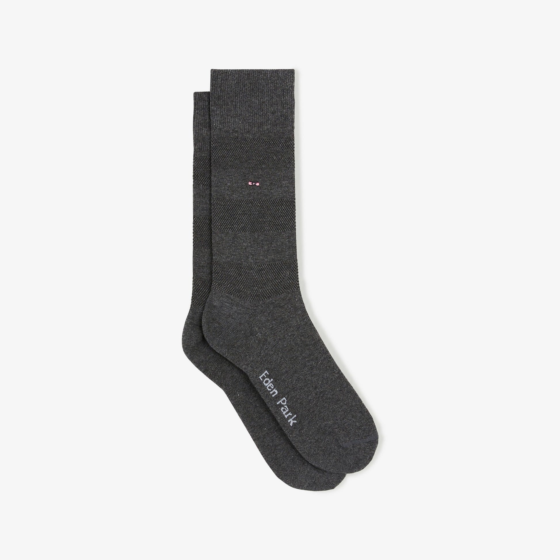 Paire de chaussettes gris foncé rayées unies - Image 1