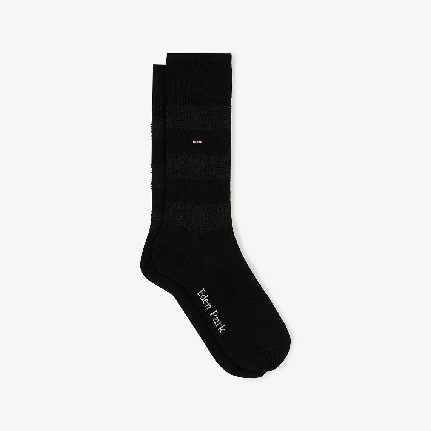 Paire de chaussettes noires rayées unies - Image 1