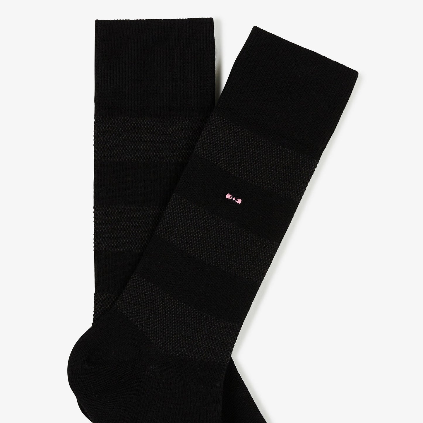 Paire de chaussettes noires rayées unies - Image 2