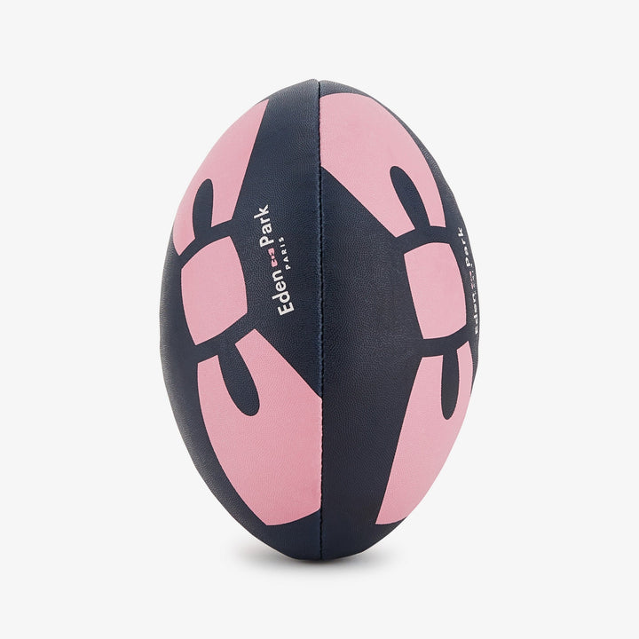 Ballon de rugby bleu foncé cerclé et inscription French Flair alt view