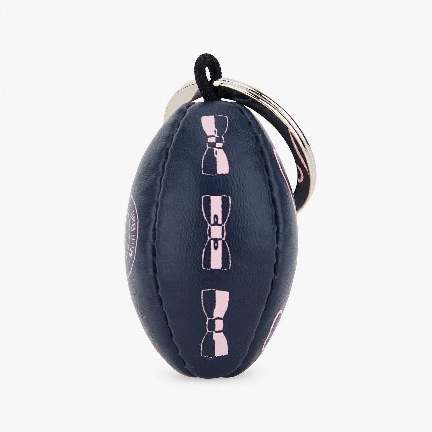 Porte-clés ballon de rugby bleu marine sérigraphié - Image 2