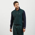 Polo vert colorblock manches longues