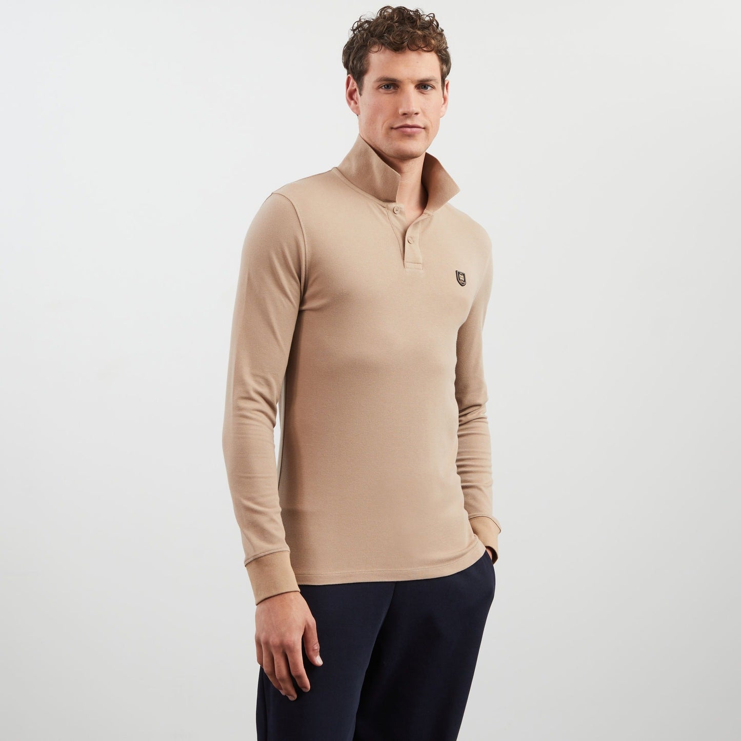 Polo beige manches longues - Image 3