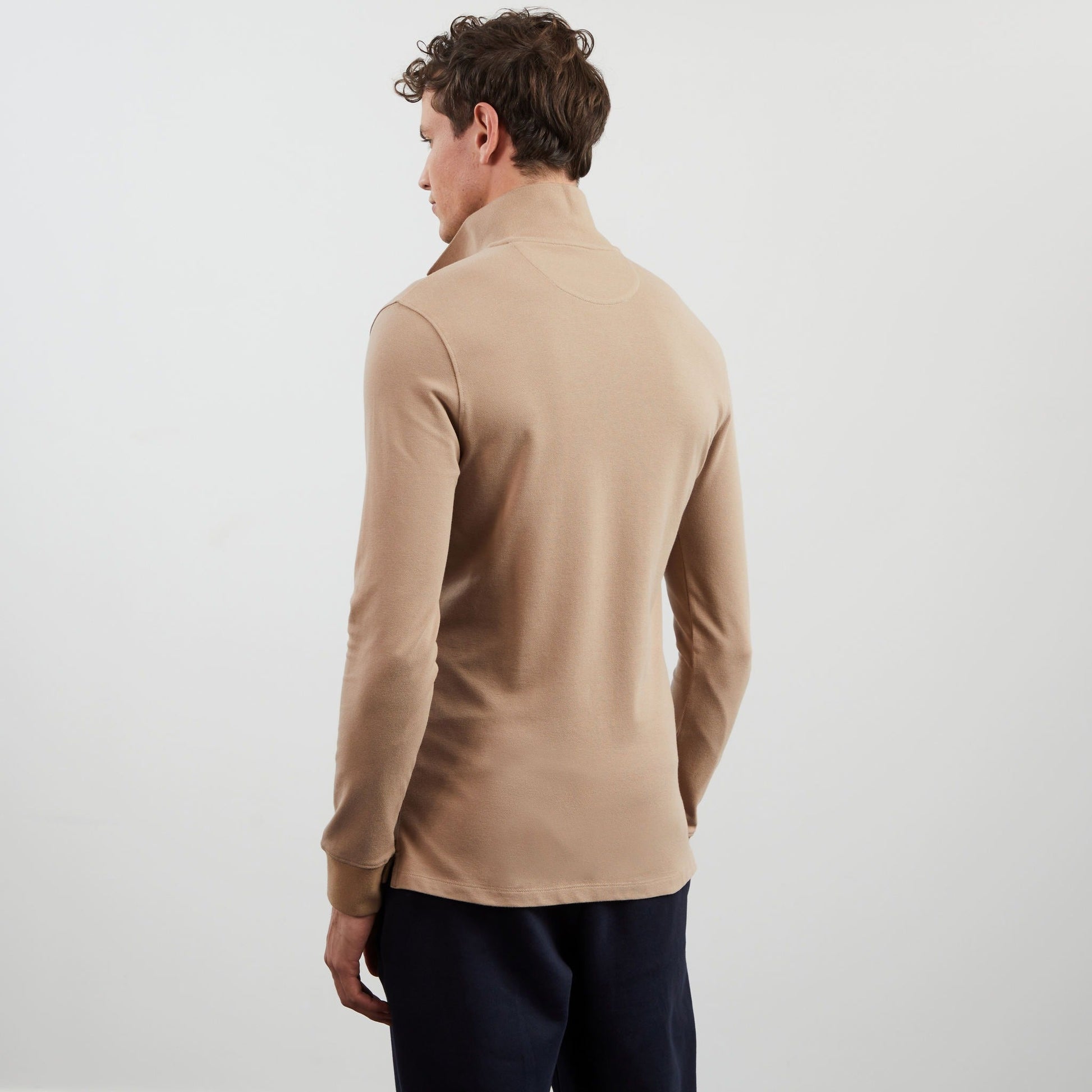 Polo beige manches longues