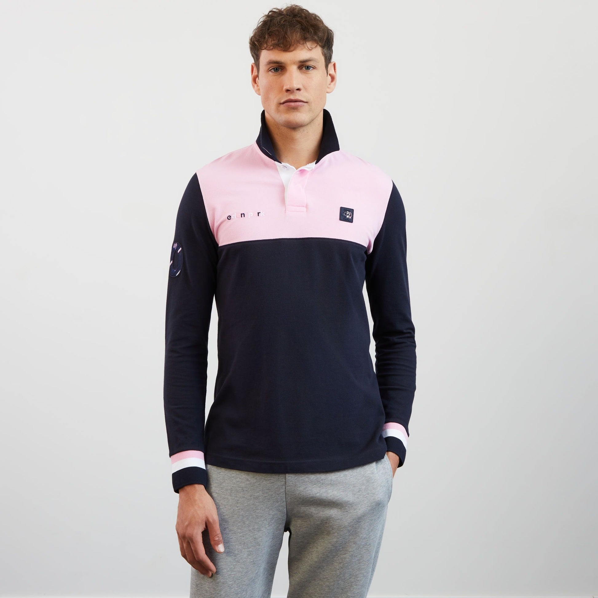 Polo rose colorblock manches longues - Image 3