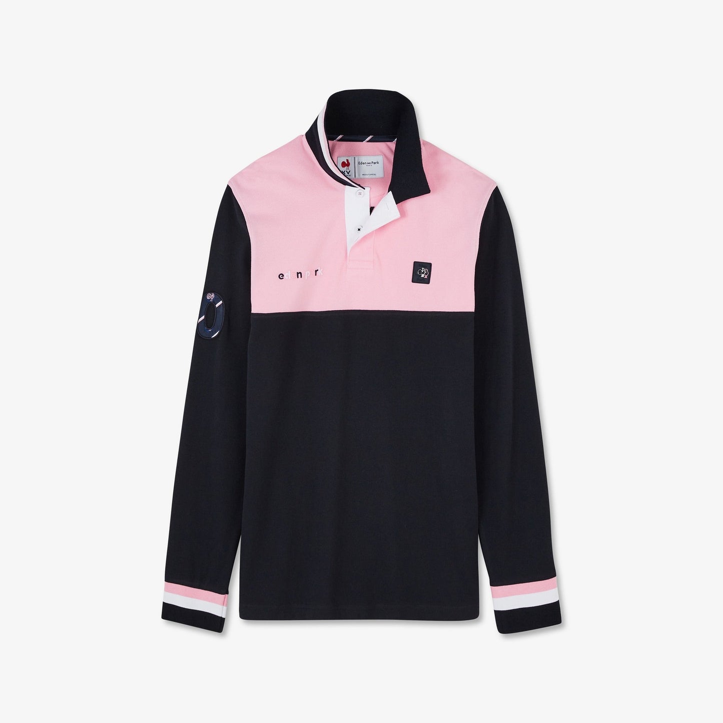 Polo rose colorblock manches longues - Image 2