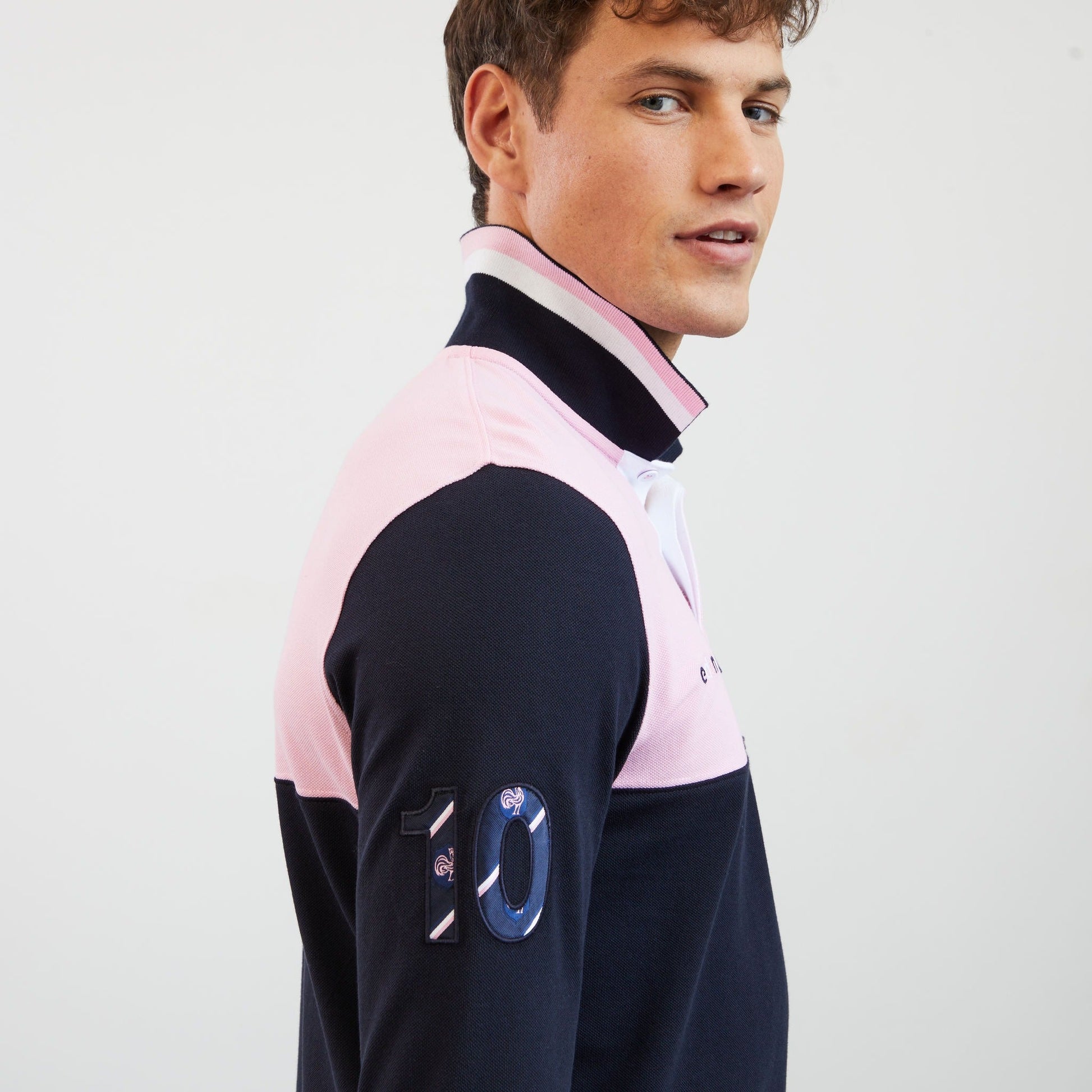 Polo rose colorblock manches longues - Image 8