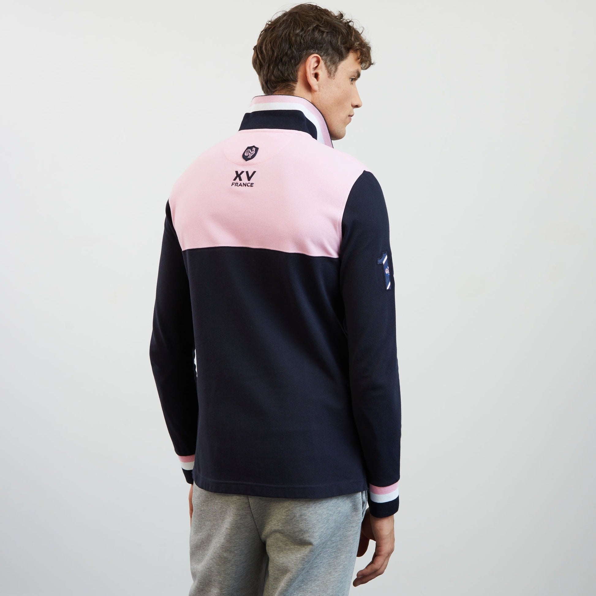 Polo rose colorblock manches longues - Image 4
