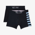 Pack de 2 boxers bleu marine détails rayures et uni