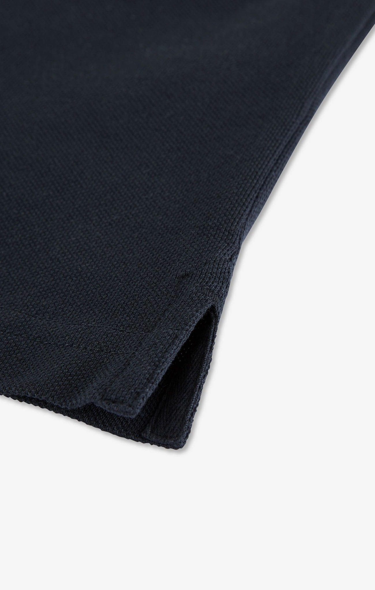 Polo manches longues noir en coton avec col contrasté - Image 6