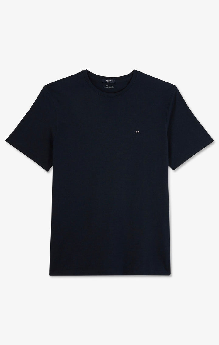 T-shirt bleu marine col rond à manches courtes alt view