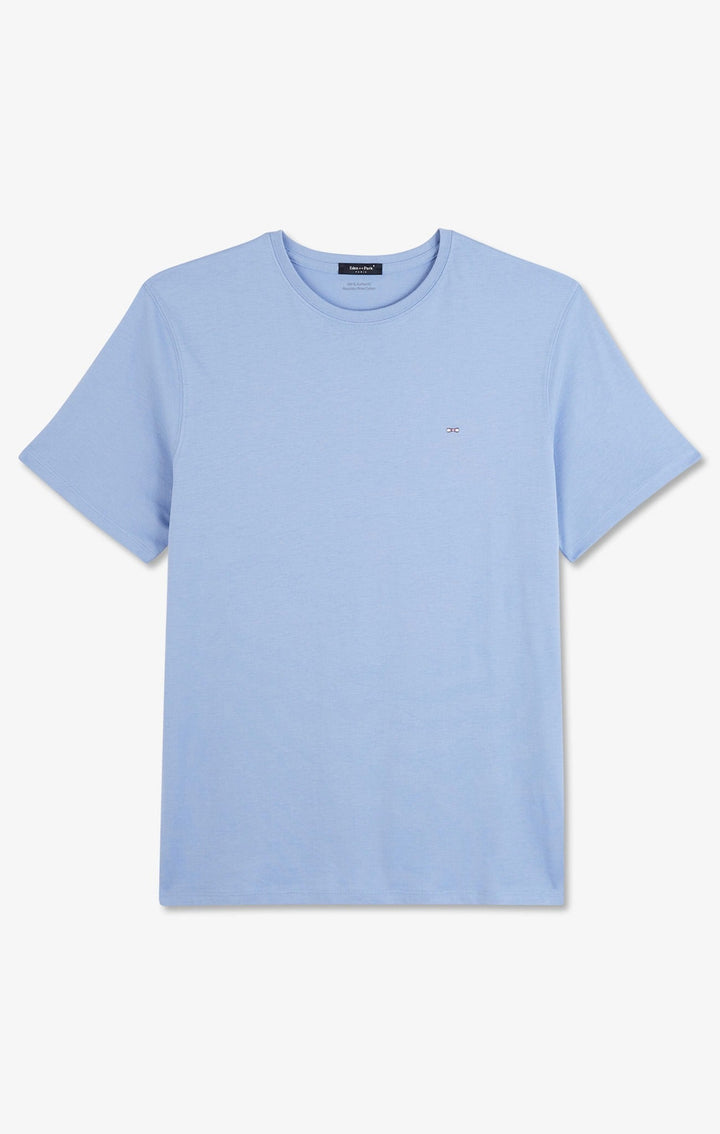 T-shirt bleu col rond à manches courtes alt view