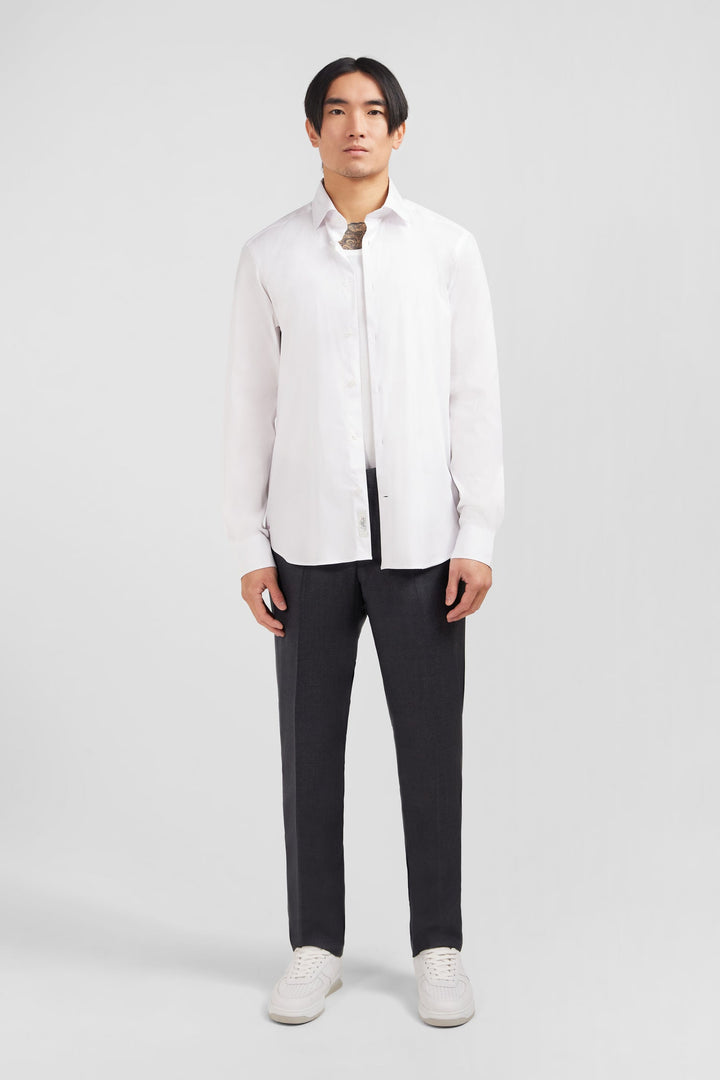 Men's Beige Short Sleeve Linen Blend Shirt, The Taste Maker